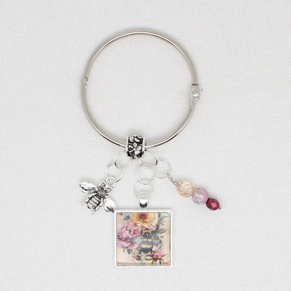 Bee And Flowers  Floss Ring