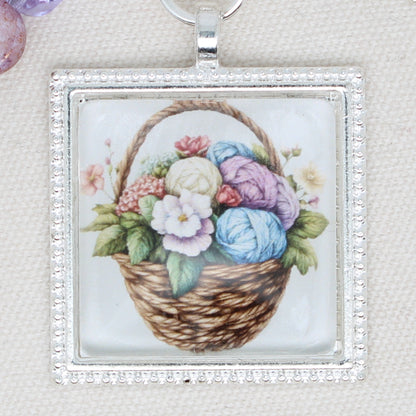 Basket Of Yarn Zipper Pull/ Mini-Fob