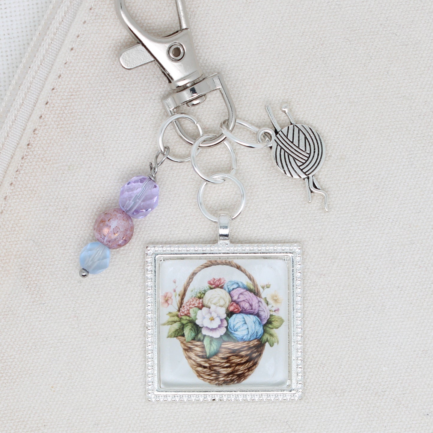 Basket Of Yarn Zipper Pull/ Mini-Fob