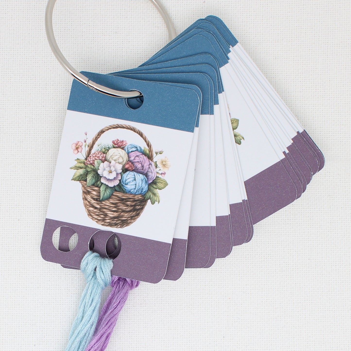 Basket of Yarn Floss Cards. - Pack of 20 Cards