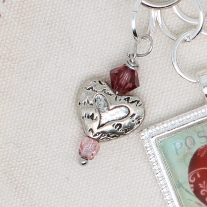 Heart Zipper Pull/ Mini- Fob