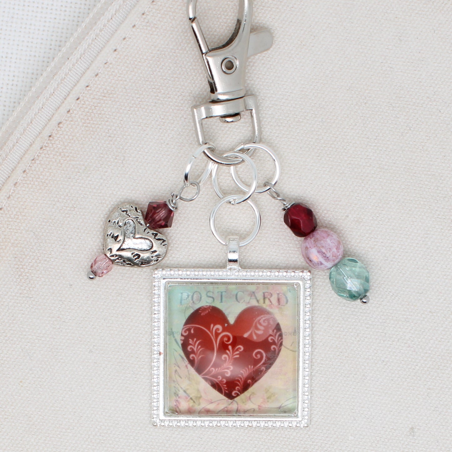 Heart Zipper Pull/ Mini- Fob