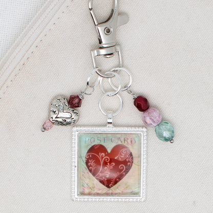 Heart Zipper Pull/ Mini- Fob