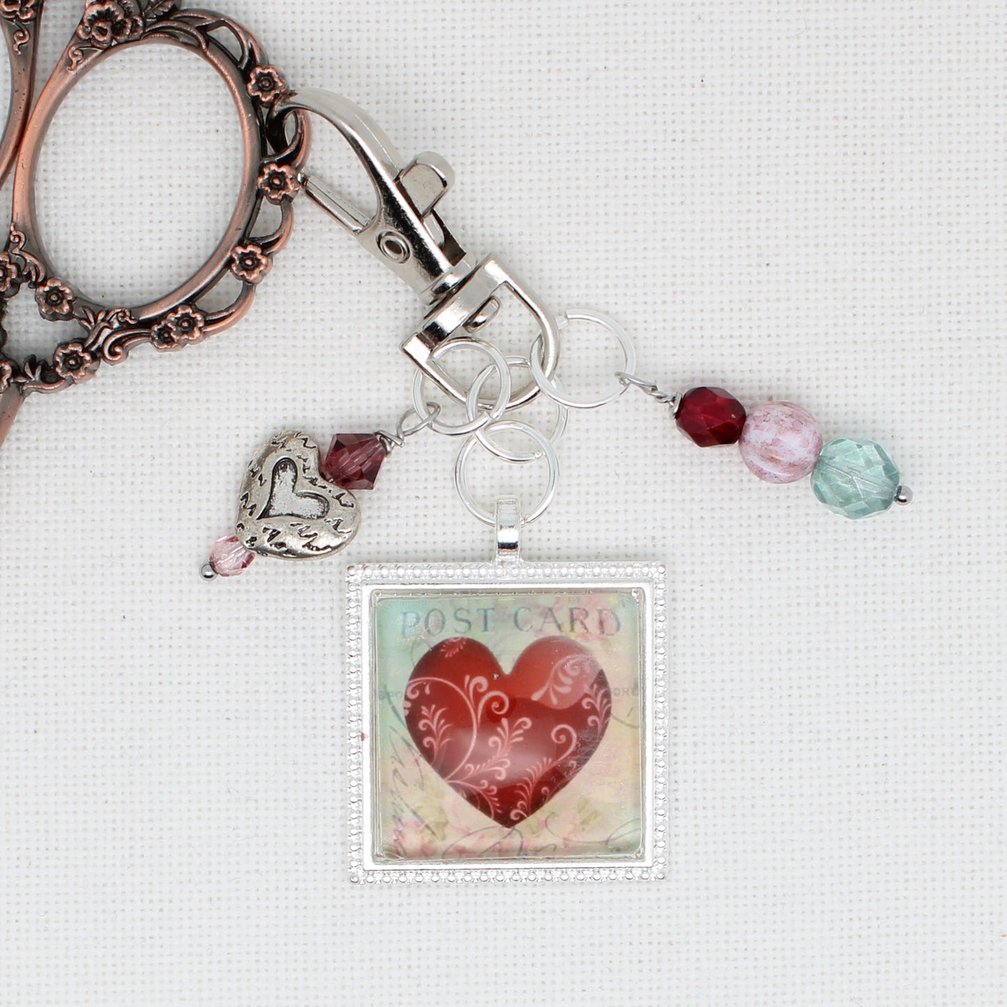 Heart Zipper Pull/ Mini- Fob