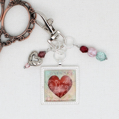 Heart Zipper Pull/ Mini- Fob