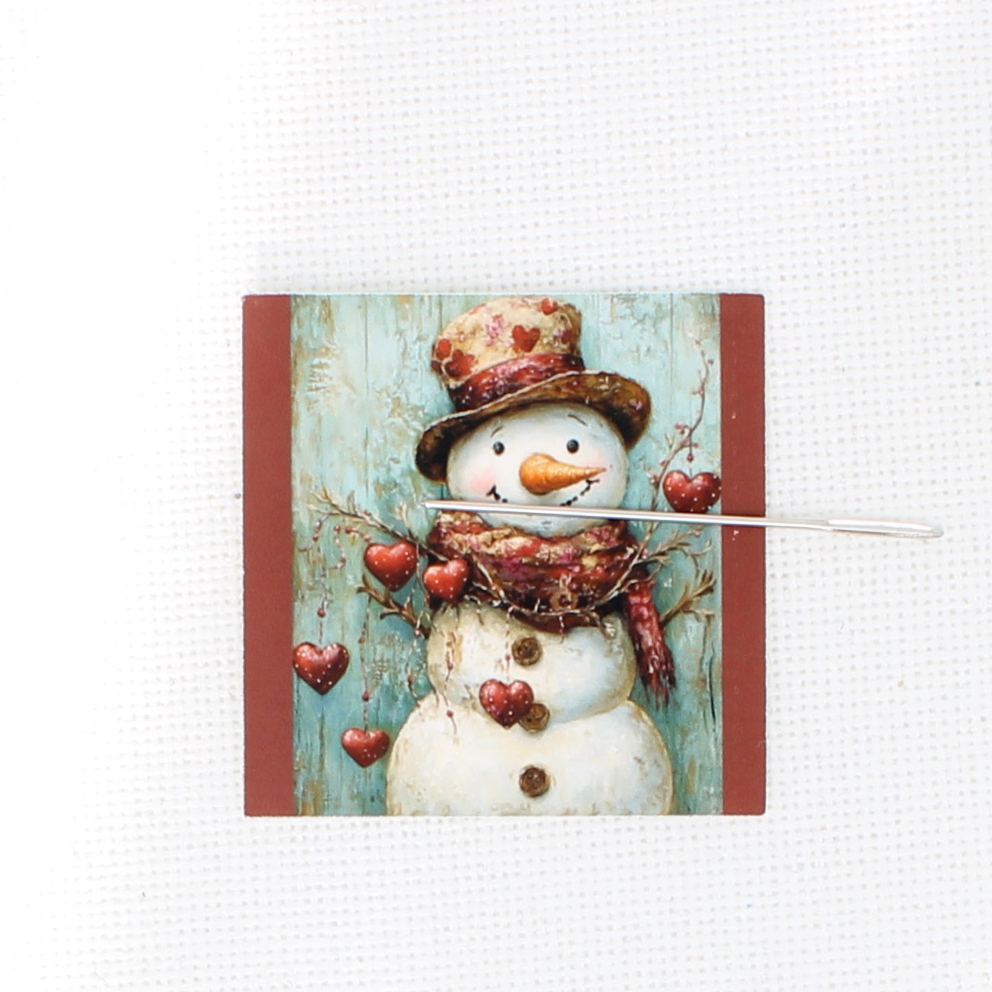 Valentine Snowman Needle Minder