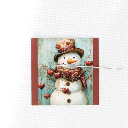 Valentine Snowman Needle Minder