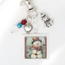 Valentine Snowman Zipper Pull/ Mini-Fob