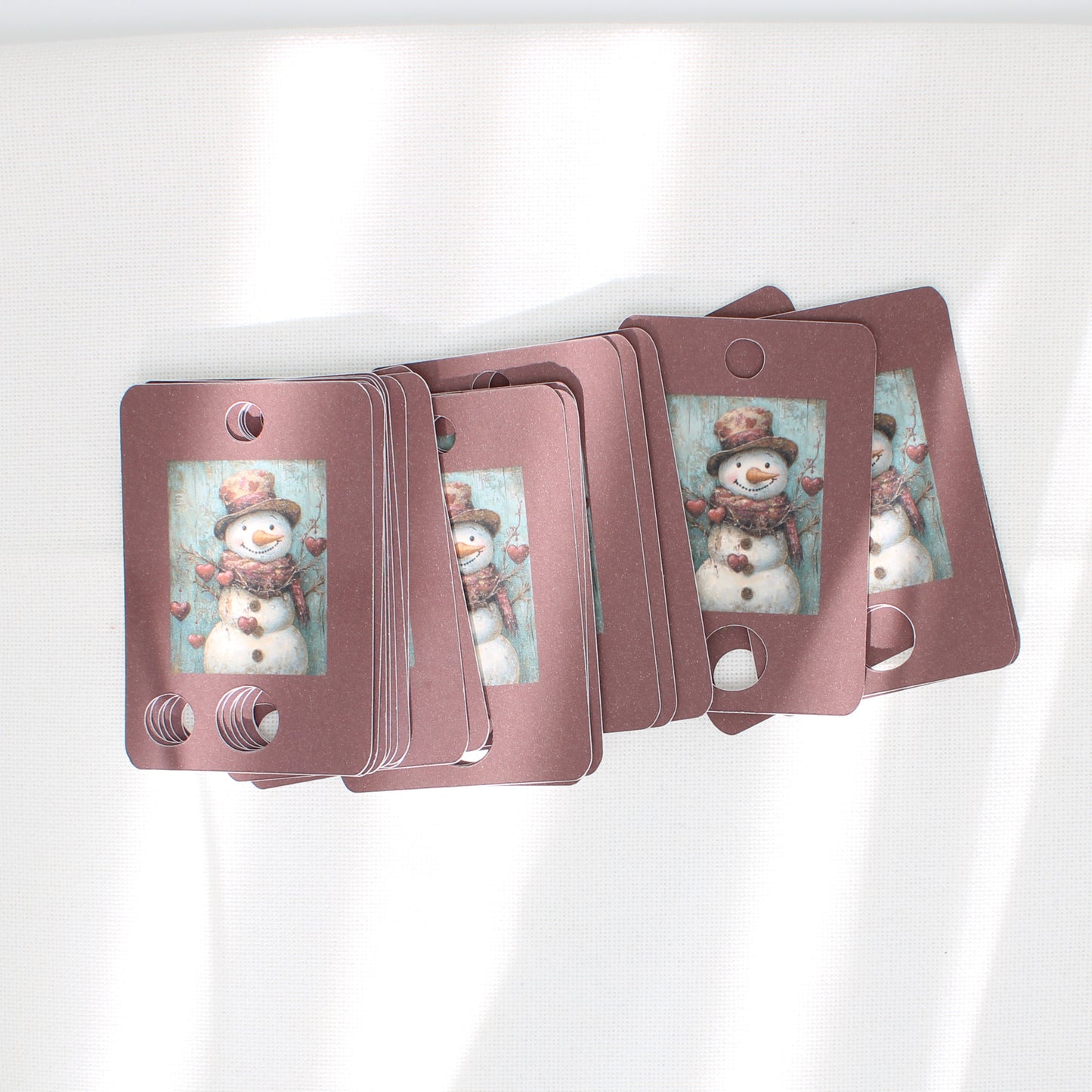 Valentine Snowman Floss Cards. - Pack of 20 Cards