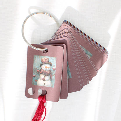 Valentine Snowman Floss Cards. - Pack of 20 Cards