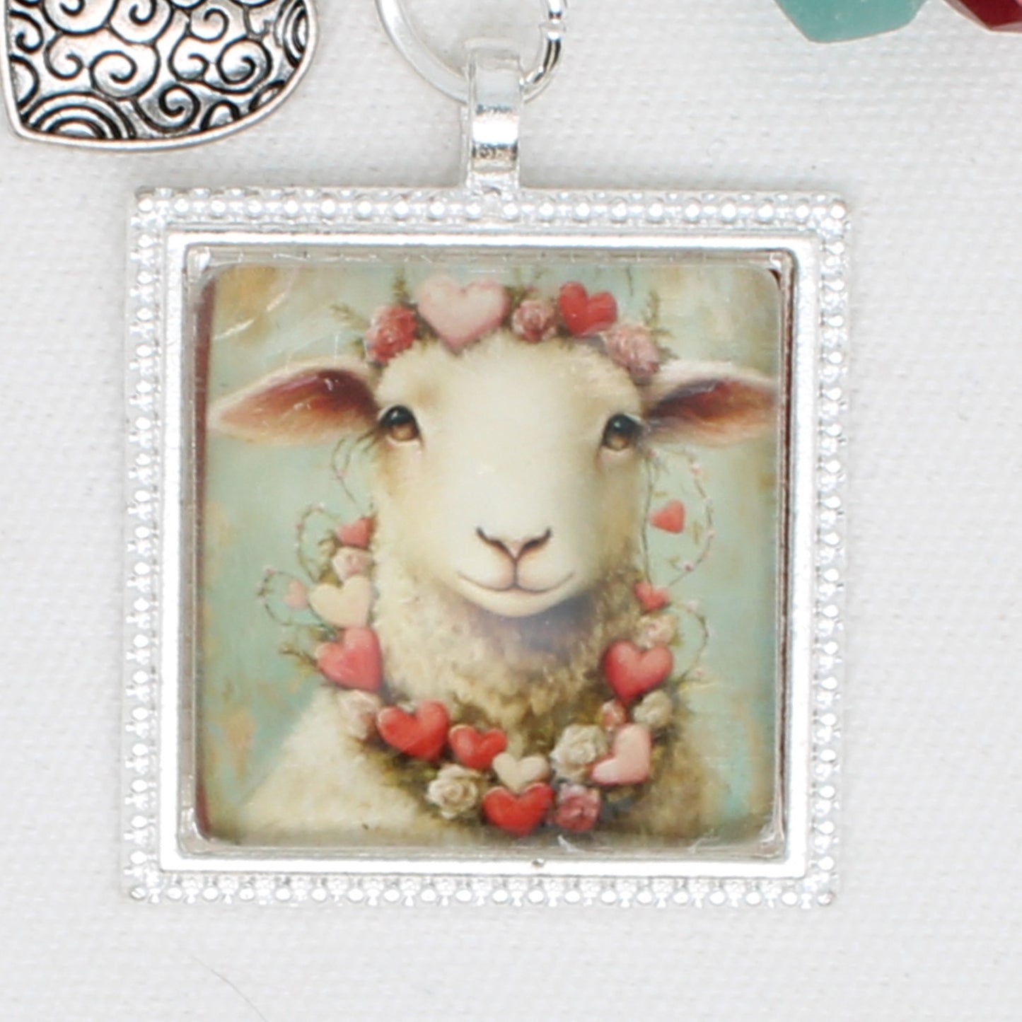 Valentine Sheep Zipper Pull/ Mini-Fob