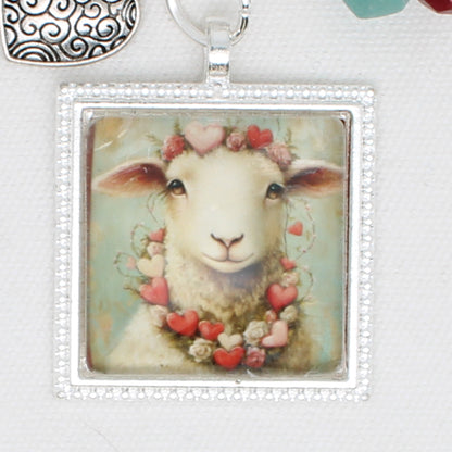 Valentine Sheep Zipper Pull/ Mini-Fob