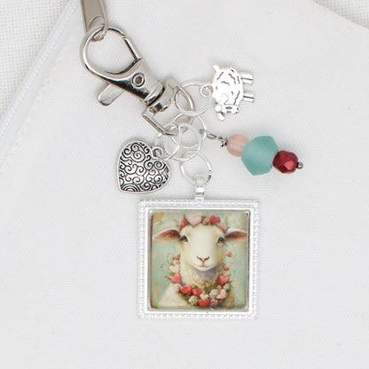 Valentine Sheep Zipper Pull/ Mini-Fob