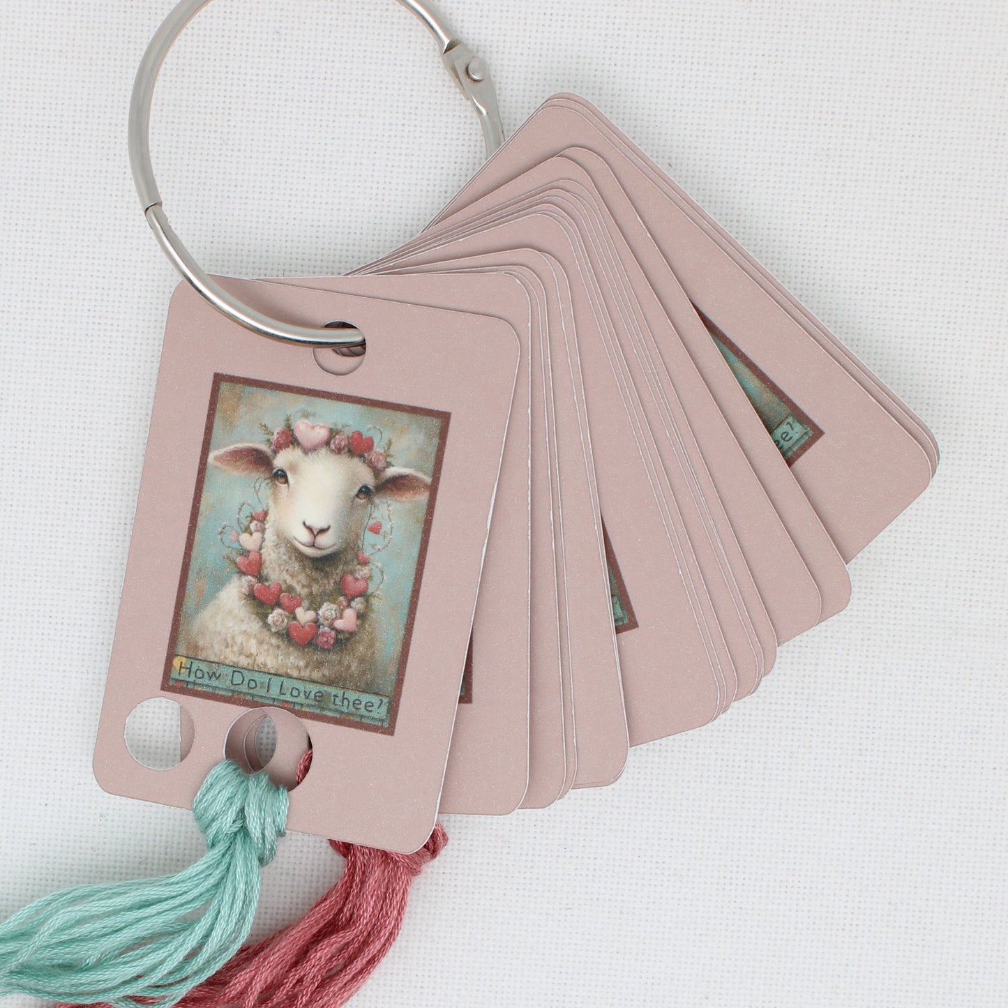 Valentine Sheep Floss Cards. - Pack of 20 Cards