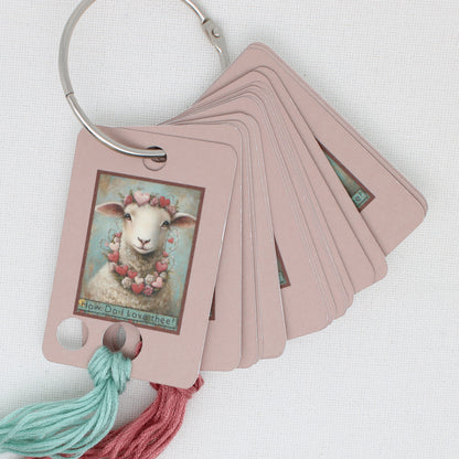 Valentine Sheep Floss Cards. - Pack of 20 Cards