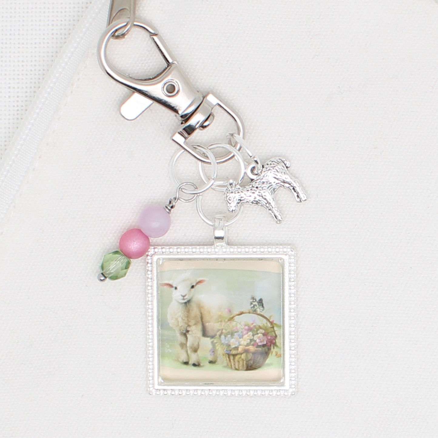 Easter Lamb Zipper Pull/ Mini-Fob