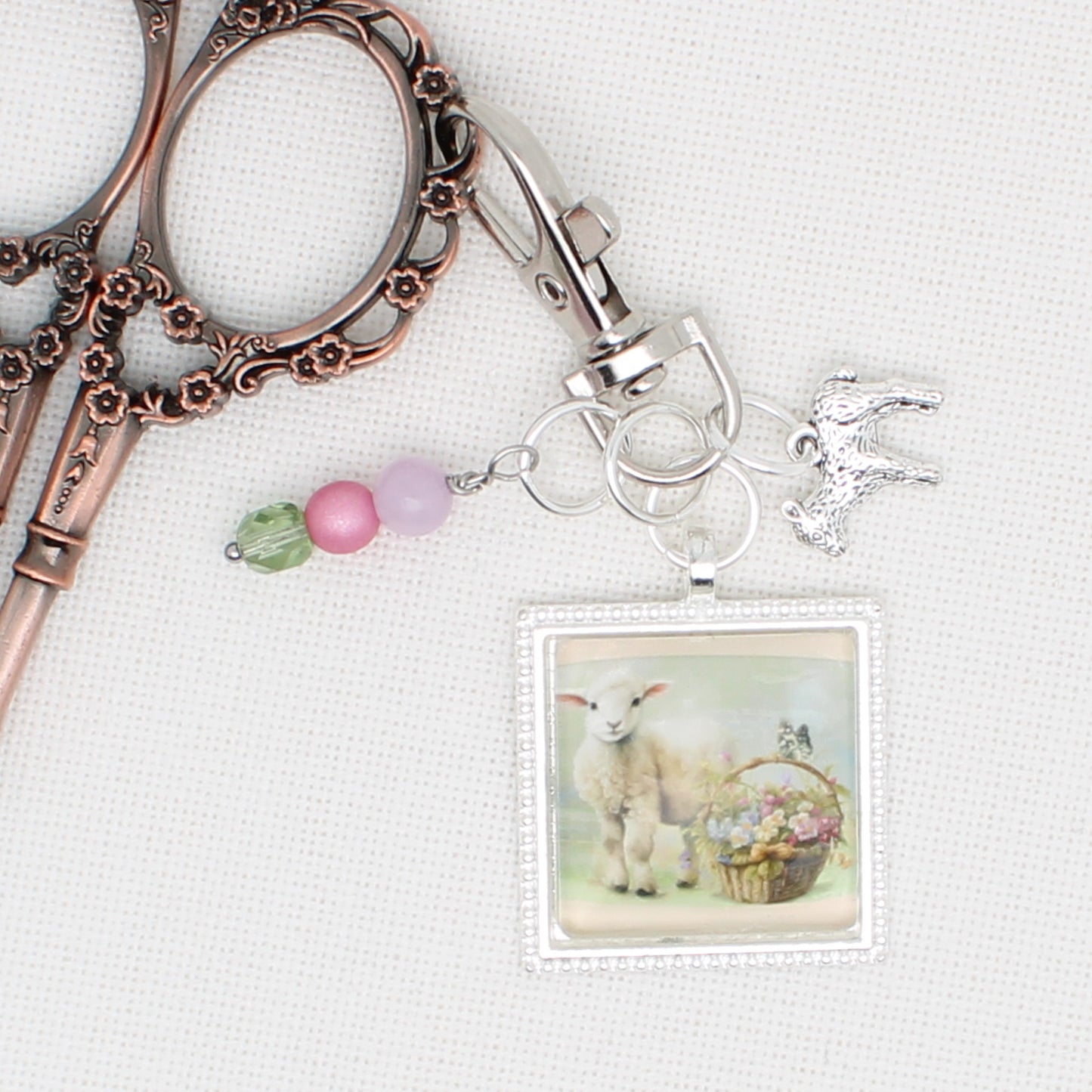 Easter Lamb Zipper Pull/ Mini-Fob
