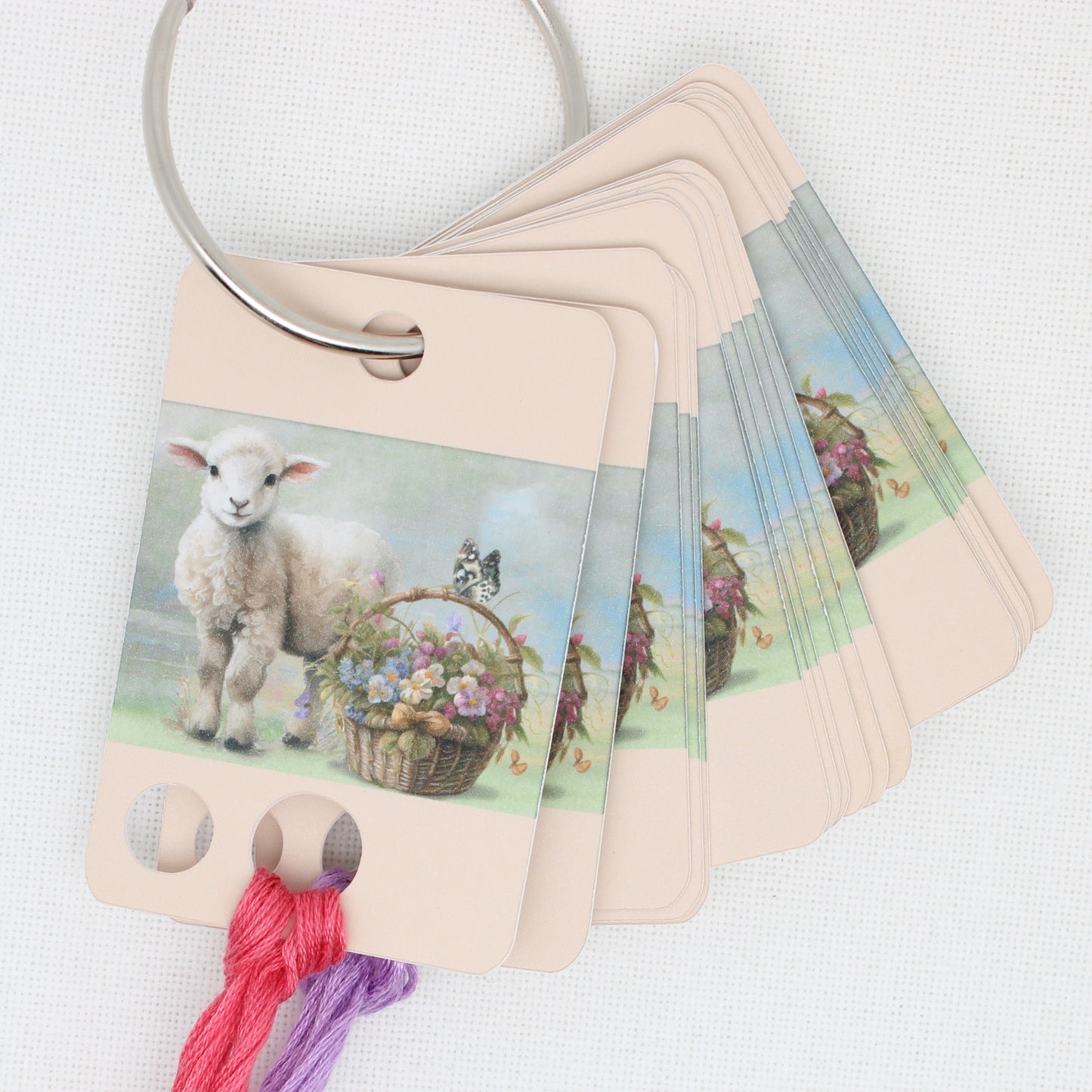 Easter Lamb Floss Cards. - Pack of 20 Cards
