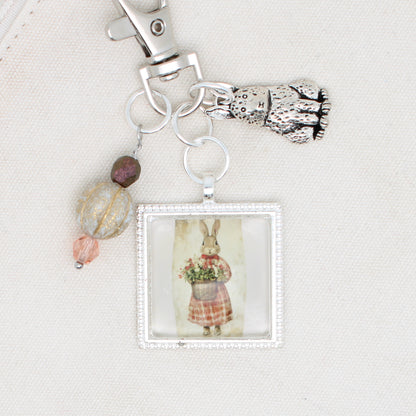 Spring Bunny Zipper Pull/ Mini-Fob