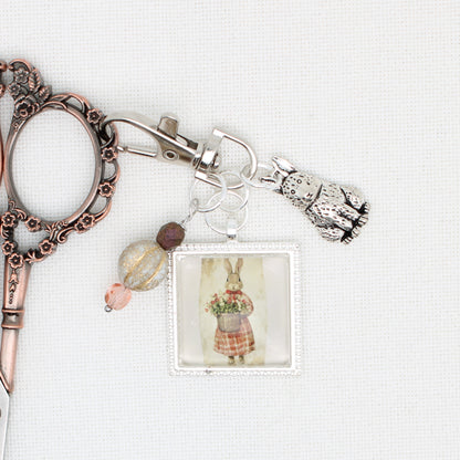 Spring Bunny Zipper Pull/ Mini-Fob