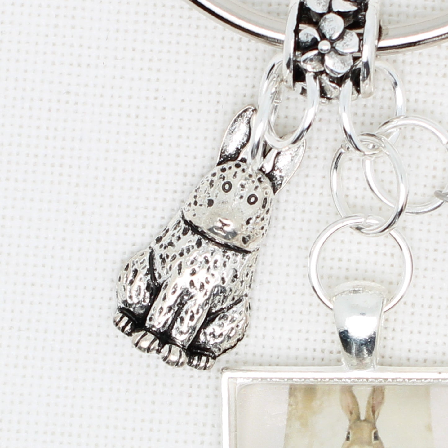 Spring Bunny Zipper Pull/ Mini-Fob