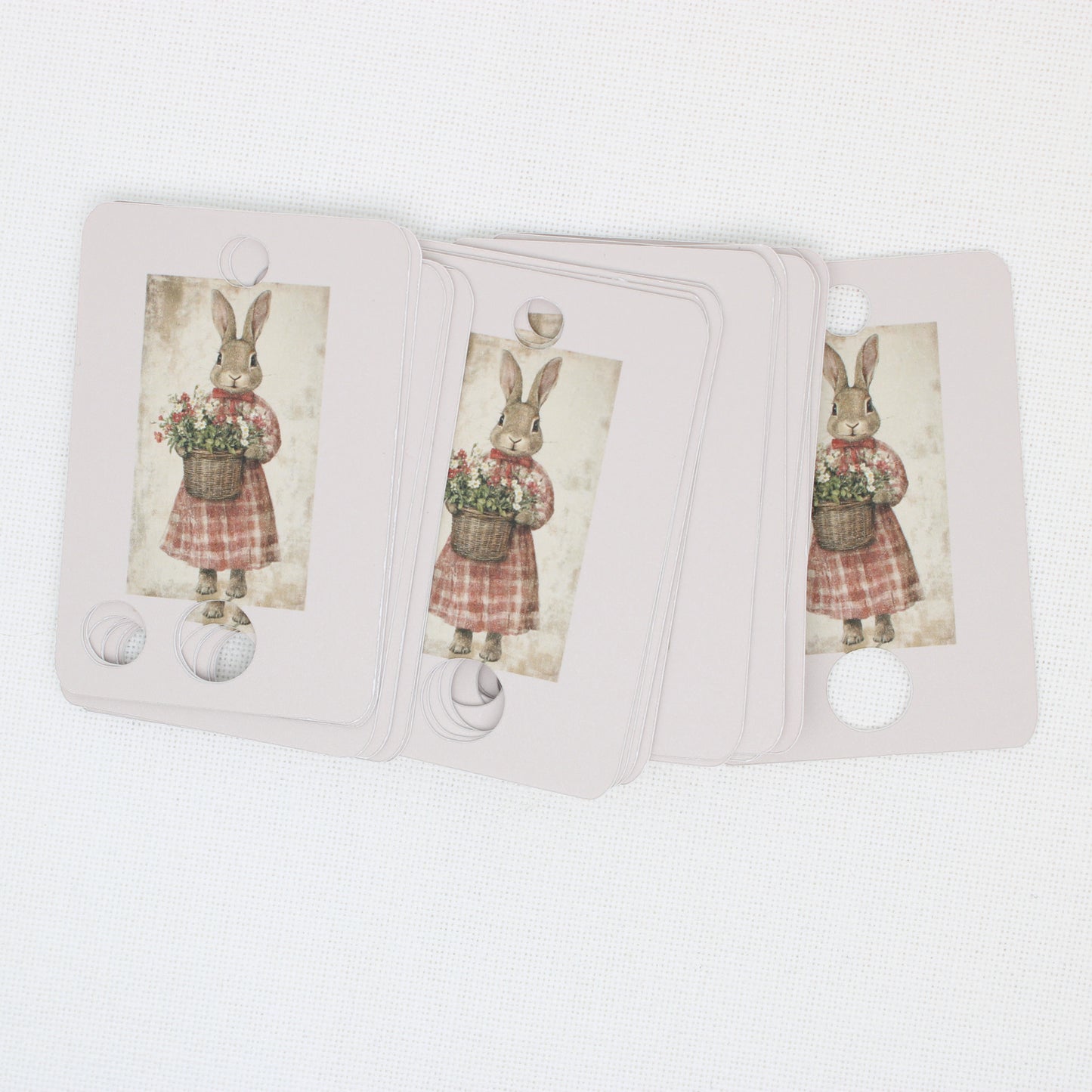 Spring Bunny Floss Cards. - Pack of 20 Cards
