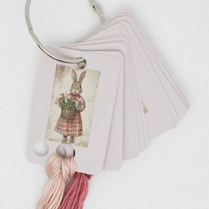 Spring Bunny Floss Cards. - Pack of 20 Cards