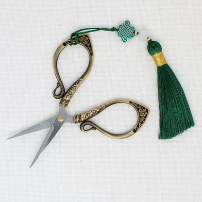 Copper Celtic Style Embroidery Scissors With Tassel