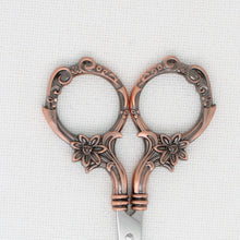 Small Brass Colored Flower Embroidery Scissors