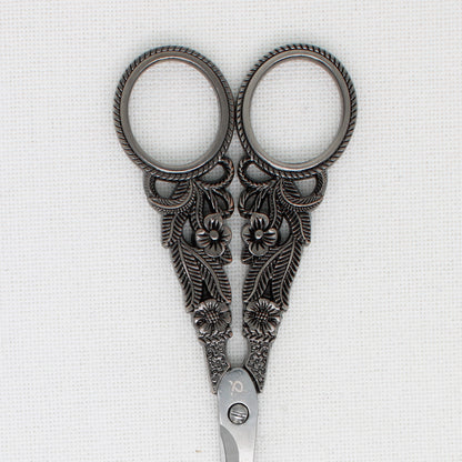 Black Flower Embroidery Scissors