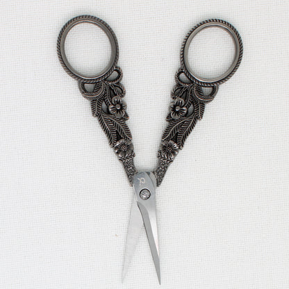 Black Flower Embroidery Scissors