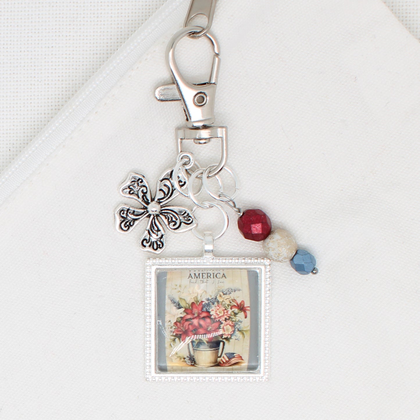 American Flowers Zipper Pull/ Mini-Fob