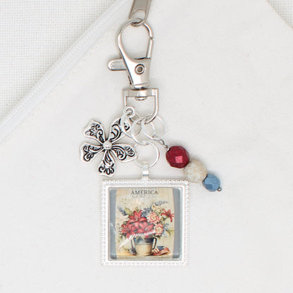 American Flowers Zipper Pull/ Mini-Fob