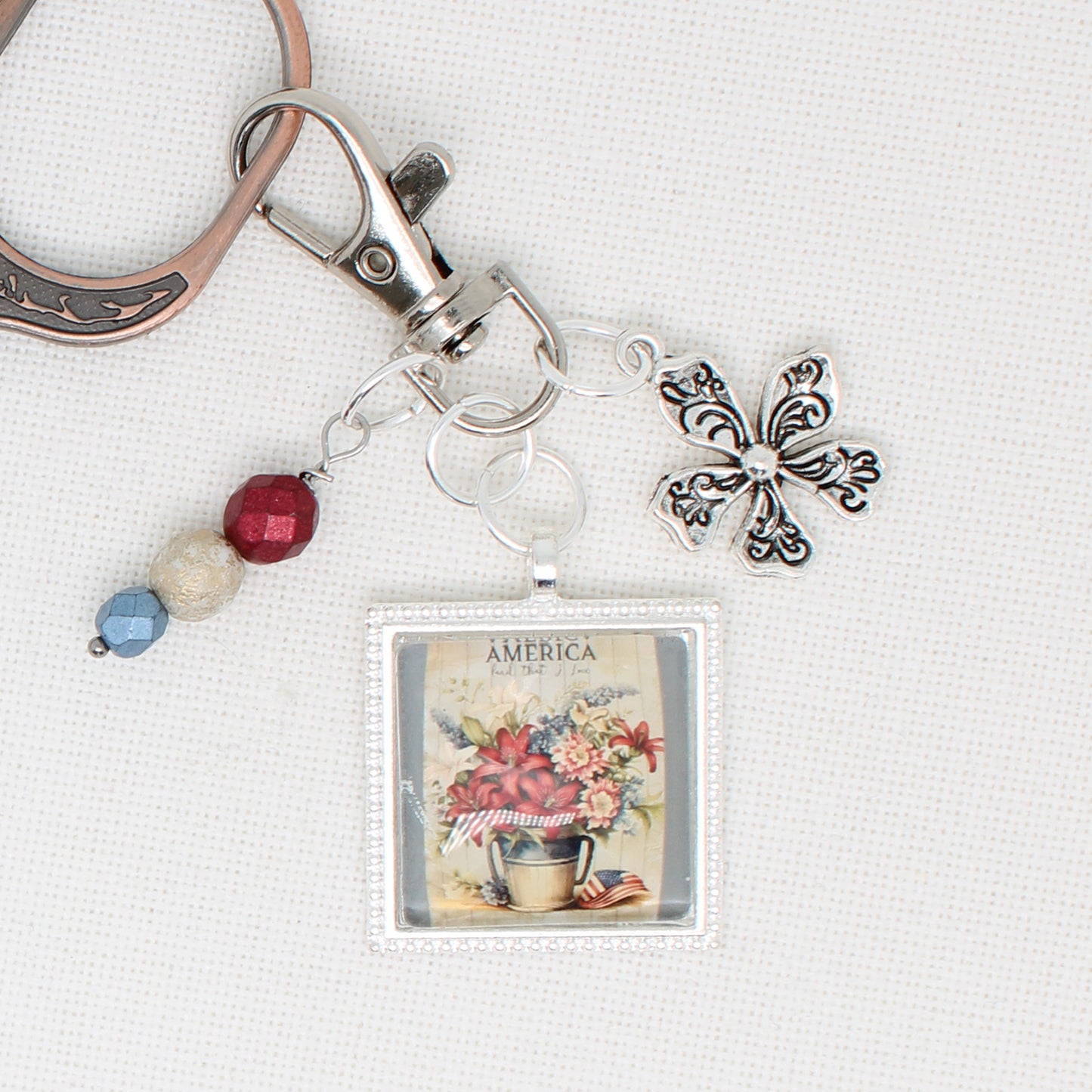 American Flowers Zipper Pull/ Mini-Fob