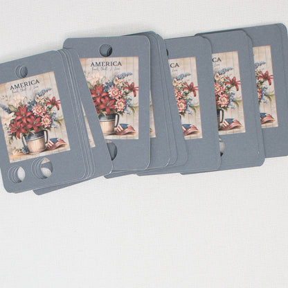 American Flowers Floss Cards. - Pack of 20 Cards