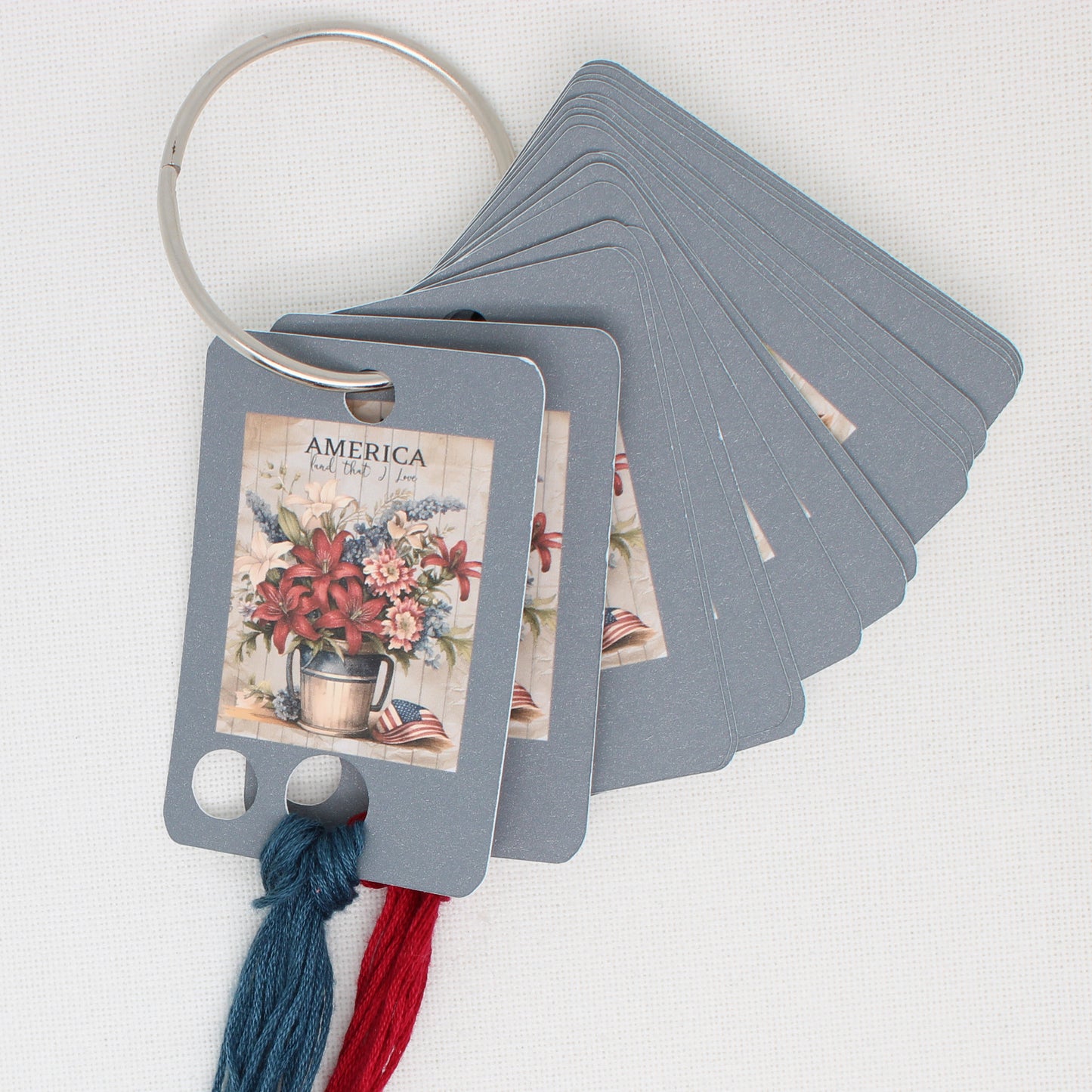 American Flowers Floss Cards. - Pack of 20 Cards