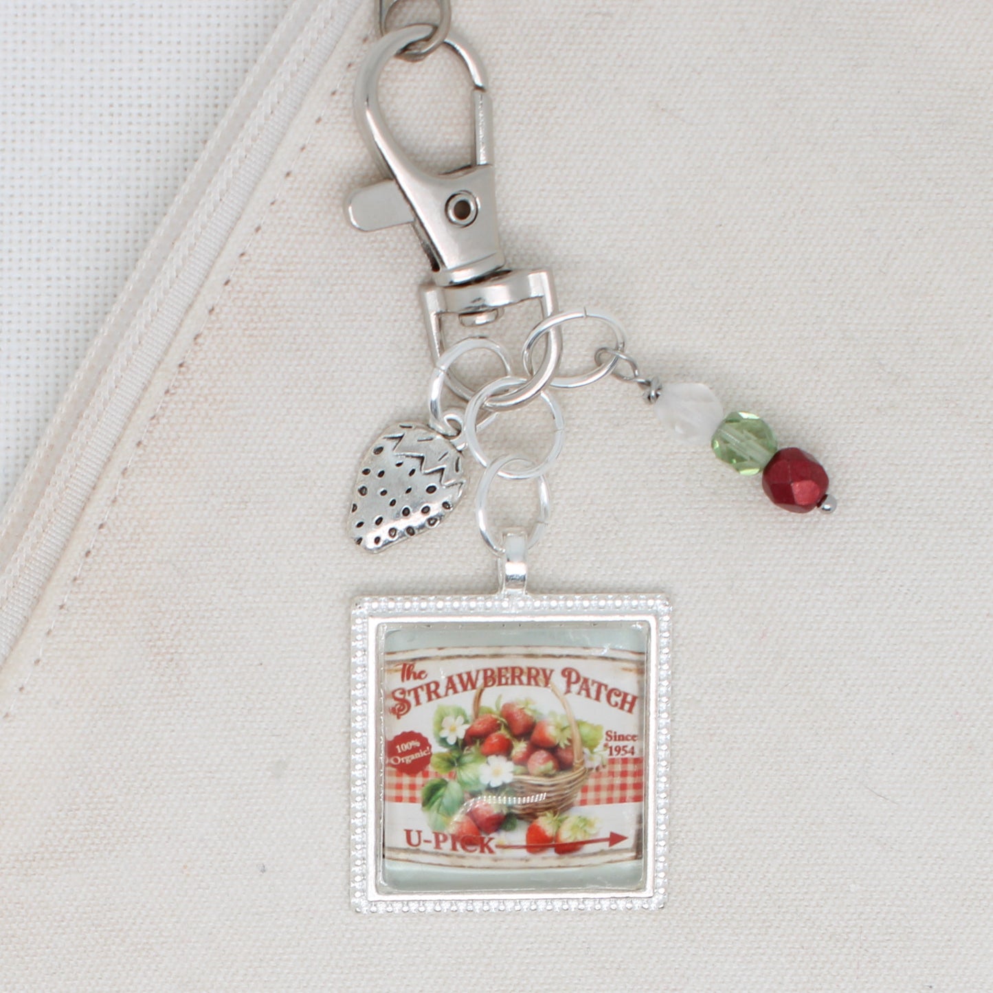 Strawberry Patch Zipper Pull/ Mini-Fob