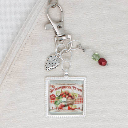 Strawberry Patch Zipper Pull/ Mini-Fob