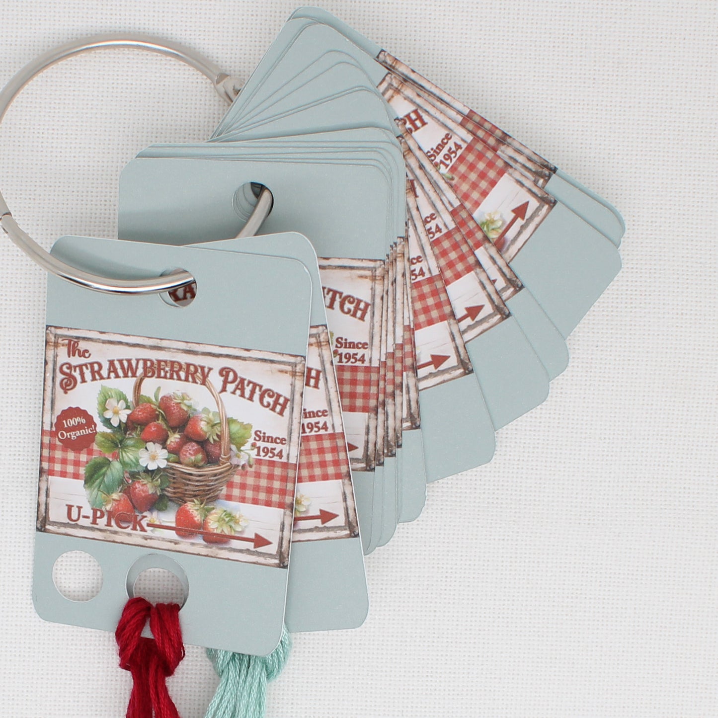 Strawberry Patch Floss Cards. - Pack of 20 Cards