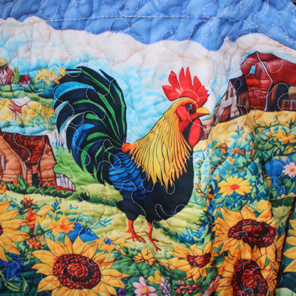 Rooster And Sunflowers Project Tote