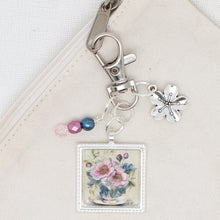 Teacup Of Flowers Zipper Pull/ Mini-Fob