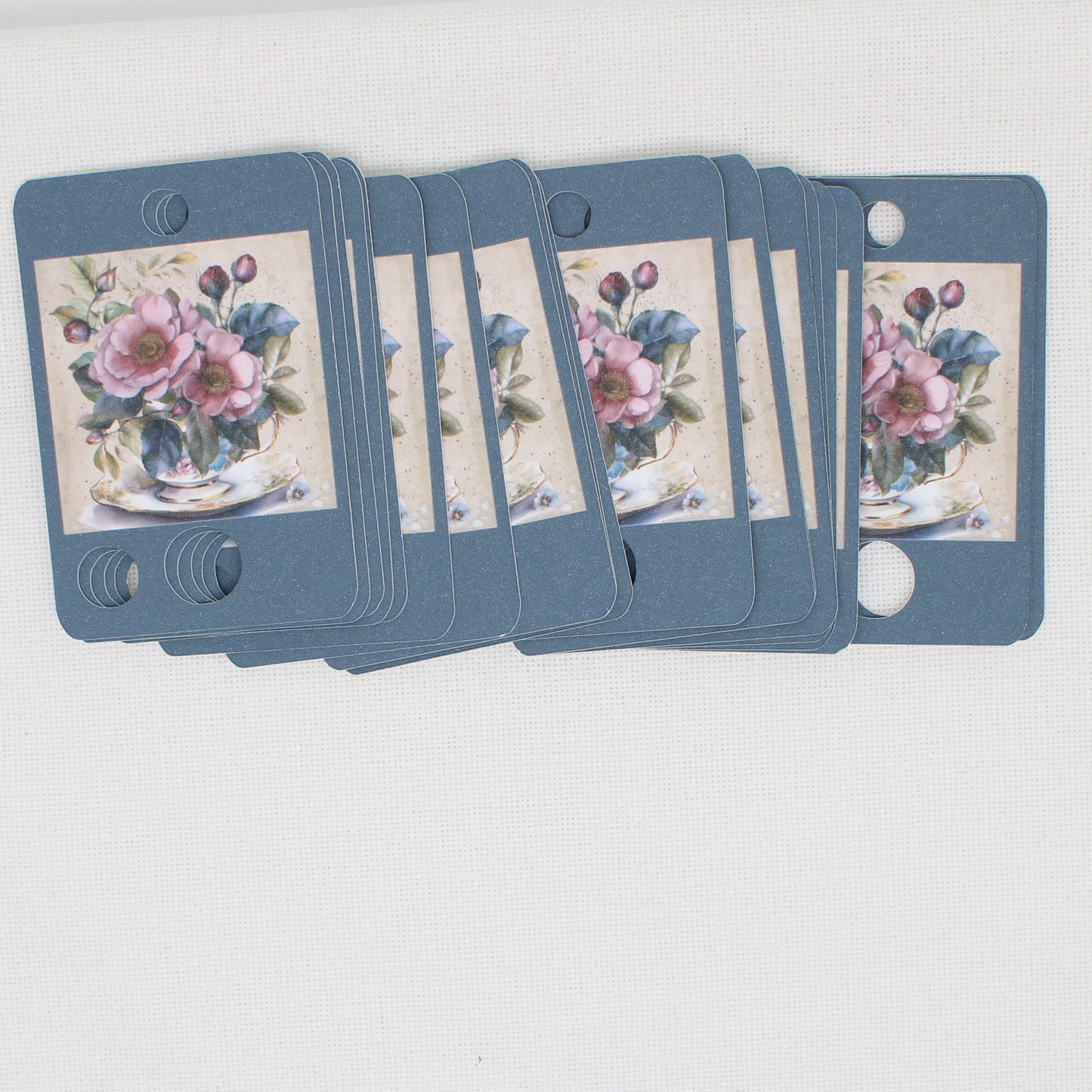 Teacup Of Flowers  Floss Cards. - Pack of 20 Cards