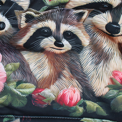 Raccoon Tote not quilted with zipper