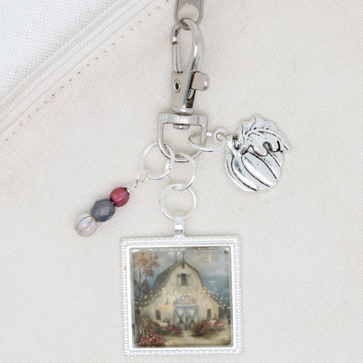 Pumpkin Barn Zipper Pull/ Mini-Fob