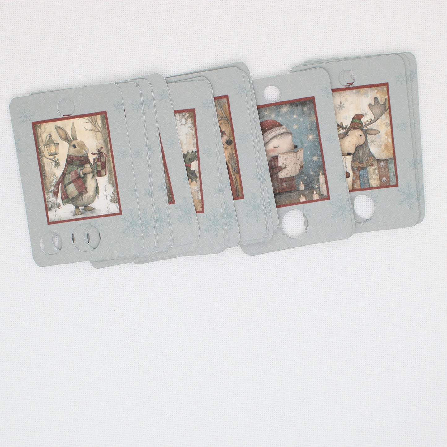 Christmas Woodlands Floss Cards. - Pack of 20 Cards
