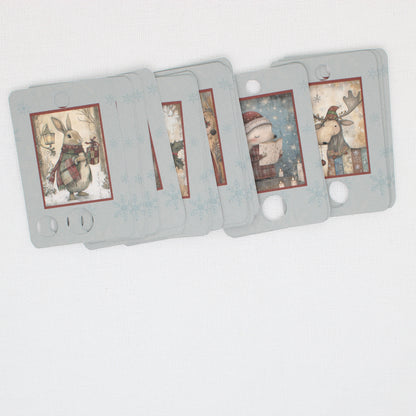 Christmas Woodlands Floss Cards. - Pack of 20 Cards