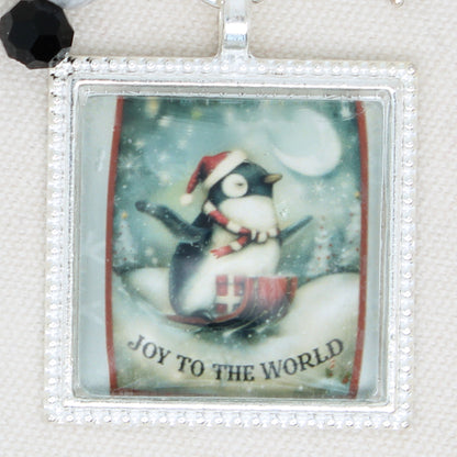 Christmas Penguin Zipper Pull/ Mini-Fob
