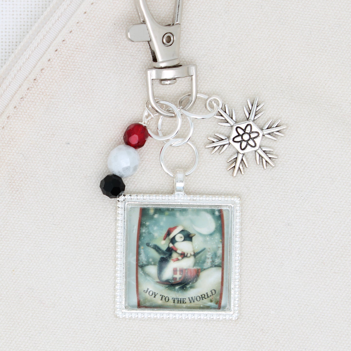 Christmas Penguin Zipper Pull/ Mini-Fob