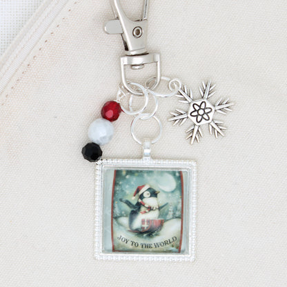 Christmas Penguin Zipper Pull/ Mini-Fob