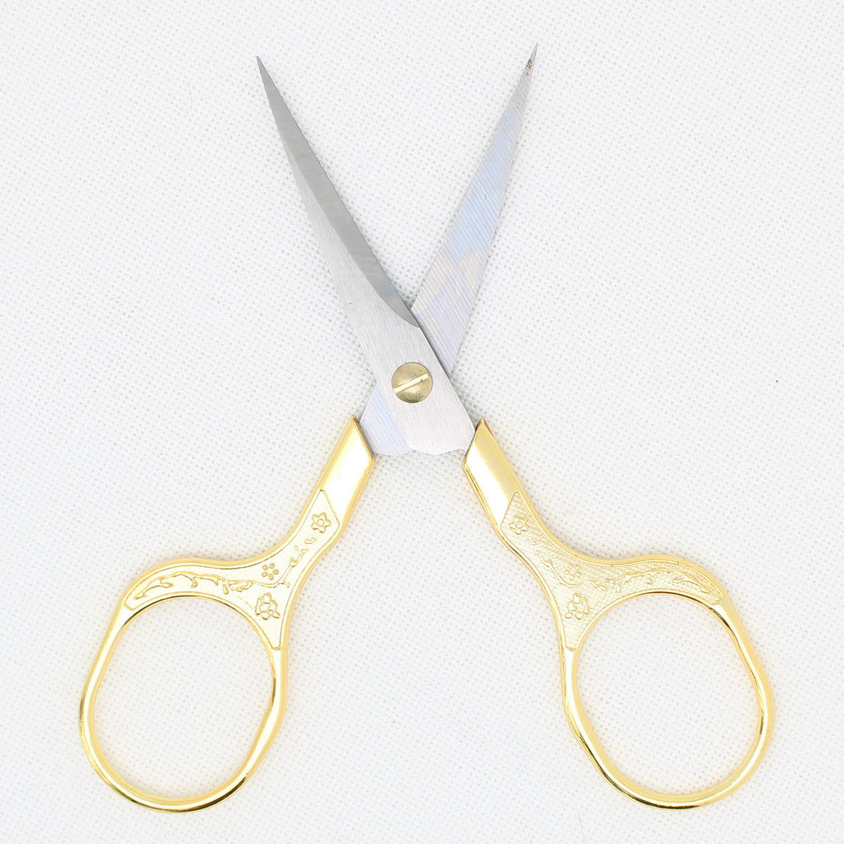 Gold Colored  Embroidery Scissors in magnetic wooden box